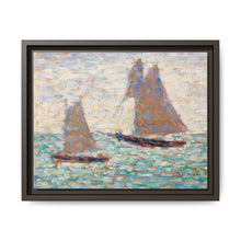 Two Sailboats at Grandcamp (Deux voiliers Ã Grandcamp) (ca. 1885) by Georges Seurat - NOMADEN ART GALLERY