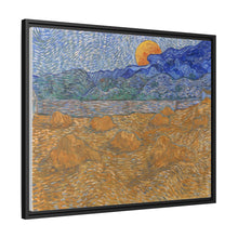 Landschap met korenschelven en opkomende maan (1889) by Vincent van Gogh - NOMADEN ART GALLERY