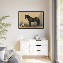 Orloffer (Orloff Horse) by Emil Volkers (1880) - An illustration of a black horse and a white dog - NOMADEN ART GALLERY