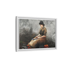 A Fishergirl Baiting Lines (1881) by Winslow Homer
