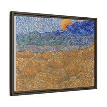 Landschap met korenschelven en opkomende maan (1889) by Vincent van Gogh - NOMADEN ART GALLERY