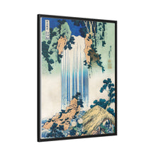 Cascada de Yoro en la provincia de Mino, de Katsushika Hokusai (1760-1849), una ilustración tradicional japonesa en estilo Ukyio-e de dos viajeros mirando una cascada y otros viajeros descansando a un lado.