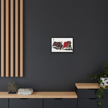 Matador and bull, aesthetic woodcut