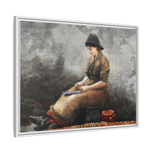 A Fishergirl Baiting Lines (1881) by Winslow Homer