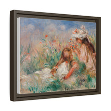 Mädchen im Gras arrangieren einen Blumenstrauß (Fillette couchée sur l'herbe et jeune fille arrangant un Bouquet) (1890) von Pierre-Auguste Renoir.