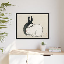 Black and white rabbits by Kōno Bairei (1844-1895)