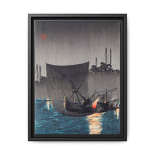 Tsukuda Island, Fishing Nets at Night (1936) print in high resolution by Hiroaki Takahashi - NOMADEN ART GALLERY