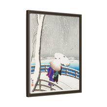 Two women in the snow on Yanagi Bridge (1927) by Ohara Koson