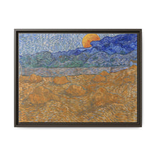 Landschap met korenschelven en opkomende maan (1889) by Vincent van Gogh - NOMADEN ART GALLERY