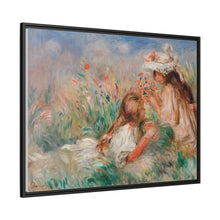 Mädchen im Gras arrangieren einen Blumenstrauß (Fillette couchée sur l'herbe et jeune fille arrangant un Bouquet) (1890) von Pierre-Auguste Renoir.