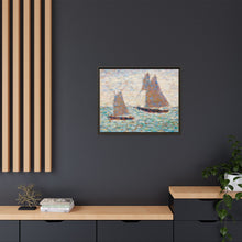 Two Sailboats at Grandcamp (Deux voiliers Ã Grandcamp) (ca. 1885) by Georges Seurat