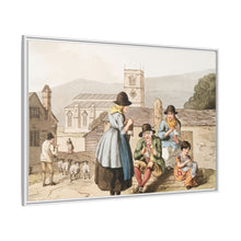 Illustration of Wensley Dale knitters from The Costume of Yorkshire (1814) by George Walker