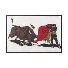 Matador and bull, aesthetic woodcut - NOMADEN ART GALLERY