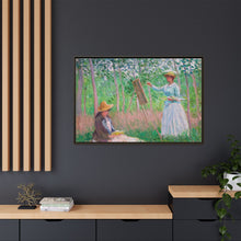 In the Woods at Giverny, Blanche Hoschedé at Her Easel with Suzanne Hoschedé Reading (1887) by Claude Monet - NOMADEN ART GALLERY