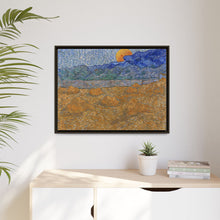 Landschap met korenschelven en opkomende maan (1889) by Vincent van Gogh - NOMADEN ART GALLERY