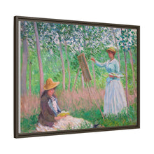 In the Woods at Giverny, Blanche Hoschedé at Her Easel with Suzanne Hoschedé Reading (1887) by Claude Monet - NOMADEN ART GALLERY