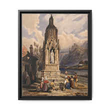 People near a river praying before the figure of a saint on a memorial cross - NOMADEN ART GALLERY