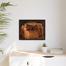 The women at the grave of Christ: anangel tells them that he is risen. Colour lithograph by M. and N. Hanhart after J.E. Goodall after Fra Angelico.