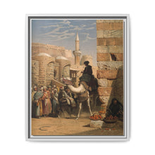 Egypt: a street with a man smoking and riding a camel. Chromolithograph after C. F. H. Werner, 1873. - NOMADEN ART GALLERY