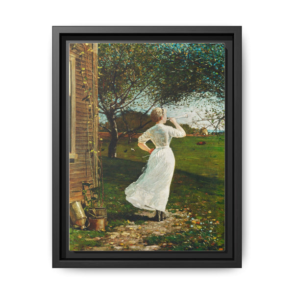 The Dinner Horn, Blowing the Horn at Seaside (1870) by Winslow Homer - NOMADEN ART GALLERY