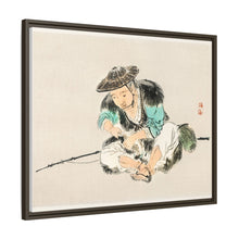 Man maintaining a fishing rod by Kōno Bairei (1844-1895)