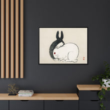 Black and white rabbits by Kōno Bairei (1844-1895)