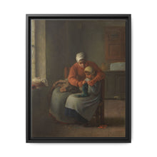 The Knitting Lesson (c. 1860) by Jean François Millet - NOMADEN ART GALLERY