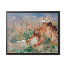 Girls in the Grass Arranging a Bouquet (Fillette couchée sur l'herbe et jeune fille arrangeant un bouquet) (1890) by Pierre-Auguste Renoir. - NOMADEN ART GALLERY