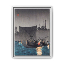 Tsukuda Island, Fishing Nets at Night (1936) print in high resolution by Hiroaki Takahashi - NOMADEN ART GALLERY