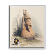 Entrance of the temple at Luxor showing one of two colossal stature of Rameses II illustration by David Roberts (1796–1864) - NOMADEN ART GALLERY