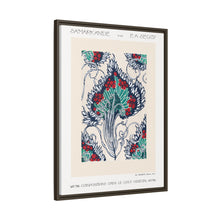Botanical pochoir pattern in Art Nouveau oriental style