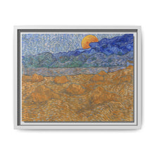 Landschap met korenschelven en opkomende maan (1889) by Vincent van Gogh - NOMADEN ART GALLERY