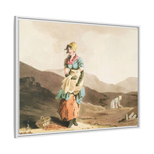 Illustration of the cranberry girl from The Costume of Yorkshire (1814) by George Walker