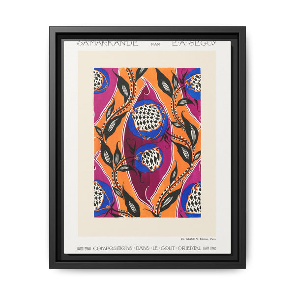 Flower pochoir pattern in Art Nouveau oriental style - NOMADEN ART GALLERY
