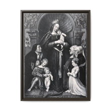 Saint Mary (the Blessed Virgin) with the Christ Child and a family as donors. Lithograph by F.S. Hanfstaengl, 1832 , after H. Holbein. - NOMADEN ART GALLERY