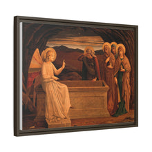 The women at the grave of Christ: anangel tells them that he is risen. Colour lithograph by M. and N. Hanhart after J.E. Goodall after Fra Angelico.