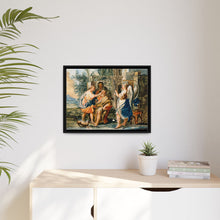 Tobias restoring the eyesight of Tobit in the presence of Raphael and Anna. Gouache painting by a Spanish painter, 19th century.