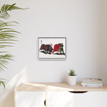Matador and bull, aesthetic woodcut