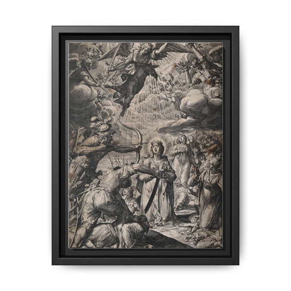 The martyrdom of Saint Ursula. Engraving by J. Sadeler after P. de Witte - NOMADEN ART GALLERY