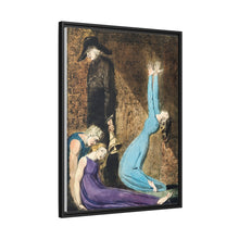 Man supporting a supine woman, an aged man with bell, and a woman in a blue dress raising arms illustration from Europe: a Prophecy by William Blake (1752-1827)