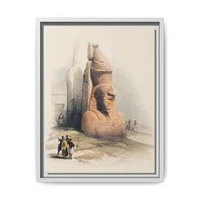 Entrance of the temple at Luxor showing one of two colossal stature of Rameses II illustration by David Roberts (1796–1864) - NOMADEN ART GALLERY