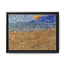 Landschap met korenschelven en opkomende maan (1889) by Vincent van Gogh - NOMADEN ART GALLERY