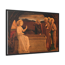 The women at the grave of Christ: anangel tells them that he is risen. Colour lithograph by M. and N. Hanhart after J.E. Goodall after Fra Angelico.
