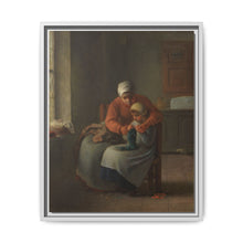 The Knitting Lesson (c. 1860) by Jean François Millet - NOMADEN ART GALLERY