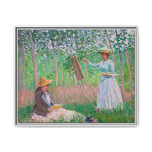 In the Woods at Giverny, Blanche Hoschedé at Her Easel with Suzanne Hoschedé Reading (1887) by Claude Monet - NOMADEN ART GALLERY