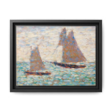 Two Sailboats at Grandcamp (Deux voiliers Ã Grandcamp) (ca. 1885) by Georges Seurat - NOMADEN ART GALLERY