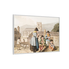 Illustration of Wensley Dale knitters from The Costume of Yorkshire (1814) by George Walker