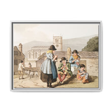 Illustration of Wensley Dale knitters from The Costume of Yorkshire (1814) by George Walker - NOMADEN ART GALLERY