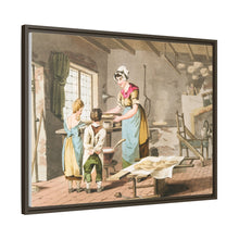 Illustration of woman making oat cakes from The Costume of Yorkshire (1814)