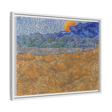 Landschap met korenschelven en opkomende maan (1889) by Vincent van Gogh - NOMADEN ART GALLERY